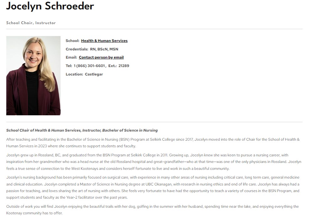 Jocelyn Schroeder Bio